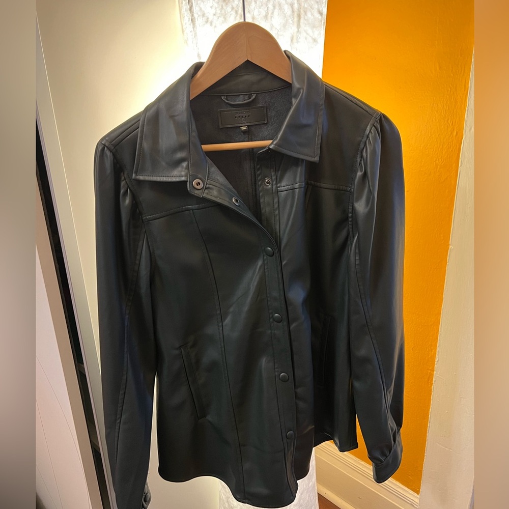 3 for $20 Sale: Blank NYC Green Faux Leather Shacket - L